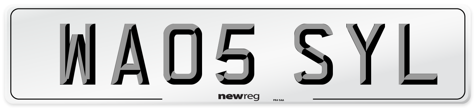 WA05 SYL Number Plate from New Reg